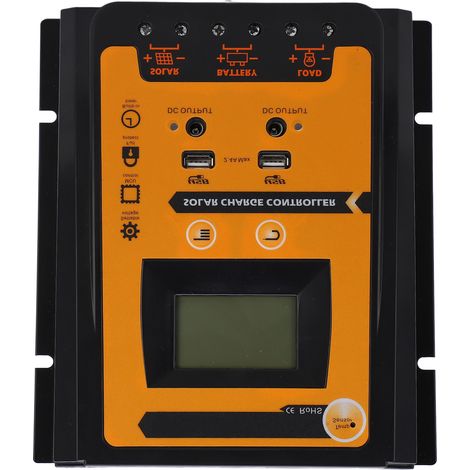 Solarmodul-Laderegler mit zwei USB-Anschlüssen und LCD-Display, intelligenter Lade- und Entladeregler für Solarmodule, 70 A, 12 V, 24 V (1/5)