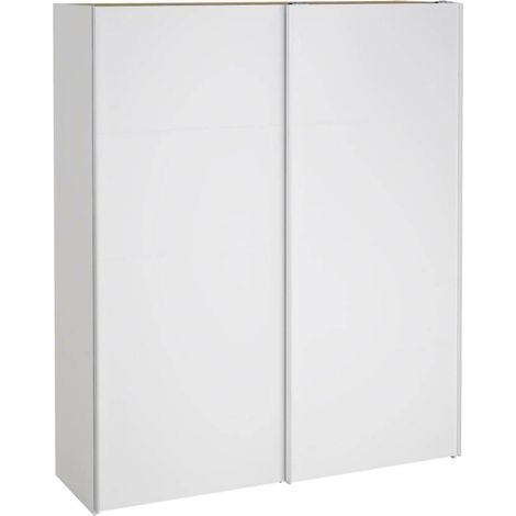 Dmora - Guardaroba 2 ante Taxus, Mobile camera da letto, Cabina armadio portabiti, Armadio appendiabiti, 182x61 h220 cm, Bianco lucido (1/5)
