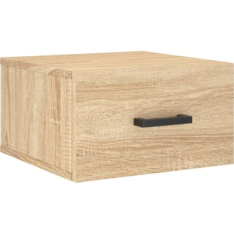 Maison Exclusive - Mesita de noche de pared color roble Sonoma 35
