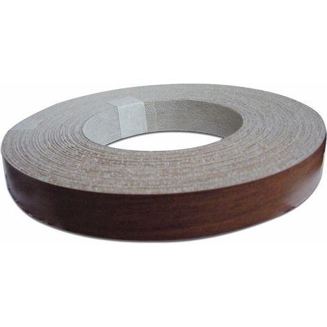 Bordo Laminatino Melaminico Preincollato per Ripiani Noce Scuro H 22mm Rt 25 mt