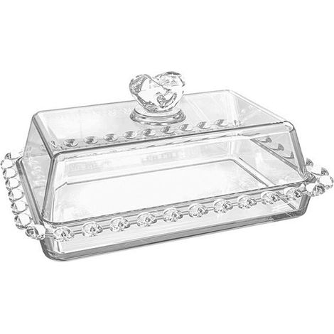 Beurrier en verre transparent avec couvercle (1/5)