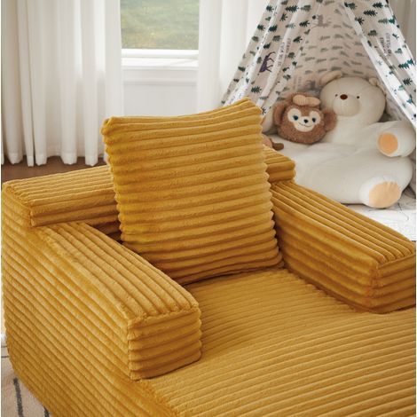 Sofa Chaiselongue en Côtelé Confortable et Moderne sans Montage (1/5)