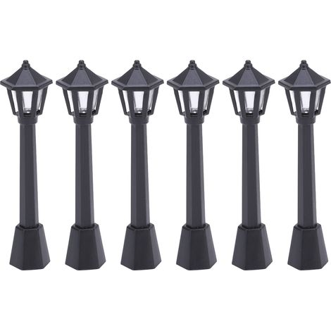 6 Pièces Mini Lampadaire Urbain Sécurisé Modèle Micro pour Maison de Poupée Miniature (1/5)