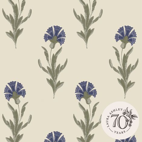 Laura Ashley Dandelion Vliestapet Blau 10mx52cm (1/4)