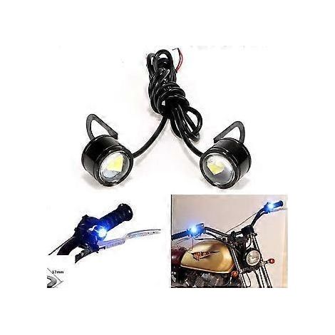 Paar universelle 120 lm DC12V Motorradscheinwerfer Nebelscheinwerfer Weiße LED Angle Eyes Fahr-DRL-Lampe Wasserdicht (1/4)