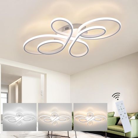 ZMH – Plafonnier LED dimmable 66cm – Lumière chaude/froide 3000K-6500K – Aluminium et silicium – Télécommande incluse – Lampe de salon moderne