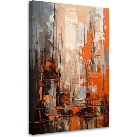 Wandbild Abstraktion Acryl Orange 40x60 cm
