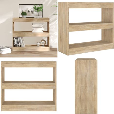 Bibliothèque/Séparateur de pièce chêne sonoma 80x30x72 cm - Bibliothèque - Étagère - Meuble De Rangement - Séparateur De Pièce - Bibliothèque Design - Home & Living (1/5)