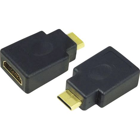 Adaptateur HDMI LogiLink AH0009 [1x HDMI mâle C mini - 1x HDMI femelle] noir contacts dorés R07896 (1/3)