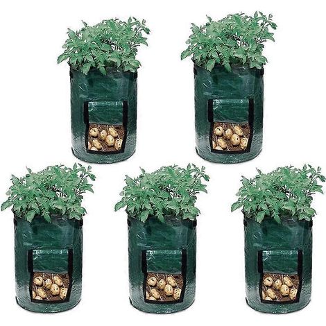 5 pièces sacs de culture de jardin en plein air potager engrais seau sacs de croissance des plantes 10 gallons 35x45cm (1/5)