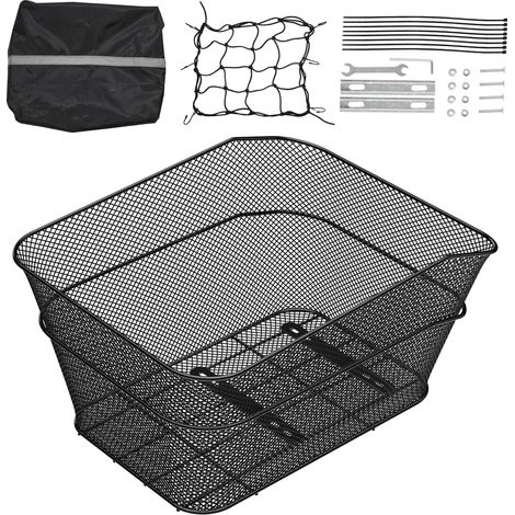 Mophorn Fahrradkorb Hinten 39x31x21 cm, Drahtgeflecht-Korb mit Netzabdeckung, Gepäckträgerkorb für verschiedene Fahrradgepäckträger, inklusive Montagewerkzeug