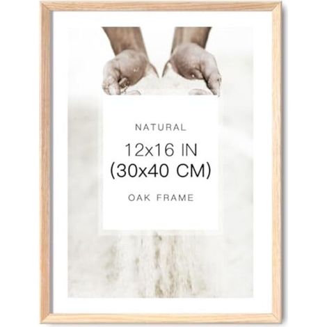Cadre photo minimaliste en bois de chêne 30,5 x 40,6 cm avec panneau avant en acrylique, cadre photo en bois massif naturel pour art mural, photo et impressions (1/5)