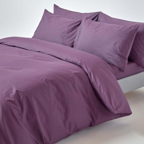 HOMESCAPES Grape Egyptian Cotton Duvet Cover Set 200 Thread Count, Single - Grape