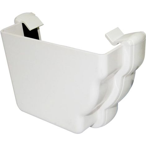 FloPlast Niagara Left Hand Stopend - White Guttering Accessory
