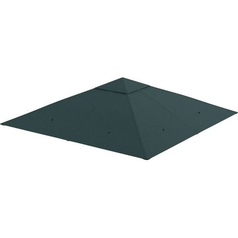 Toit de rechange pour tonnelle 3x3 m gris, toile polyester haute densité 180 g/m² anti-UV