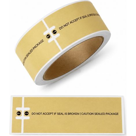 100 Sigilli in Rotolo carta “DO NOT ACCEPT IF SEAL IS BROKEN” 10 x 3 cm (1/5)