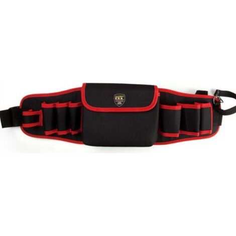 Porte - outils robuste ceinture réglable - plusieurs poches et porte - outils multimètre rouge noir (1/4)