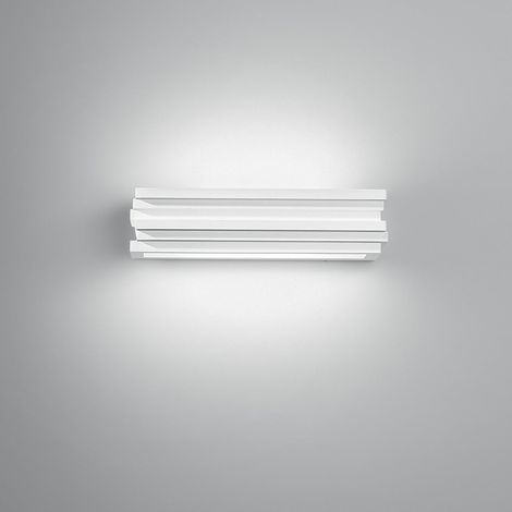 Wandleuchte aus Gips mit satiniertem Glasdiffuser 37 cm Flow