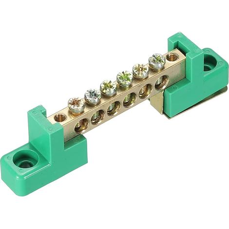 Borne Terre Vis Bloc Barrière Laiton 6 Positions Vert pour Distribution électrique (1/5)