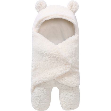 Couverture Bébé Emmaillotage Ultra Douce Forme Ourson Peluche Hiver Automne Beige Taille Unique (1/5)