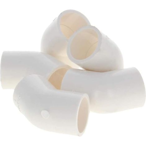 Lot de 5 raccords coudés en PVC 20 mm à 45 degrés pour tuyaux correspondants Blanc - 5Pcs 20mm (1/5)