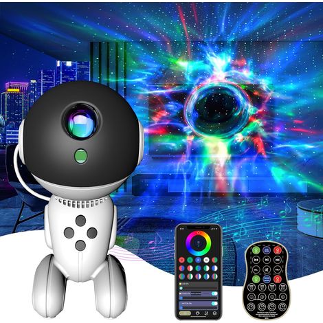 Filiyano – Projecteur de ciel étoilé en forme de robot astronaute, veilleuse avec bruit blanc, haut-parleur, minuterie, contrôle par application, sol (1/5)