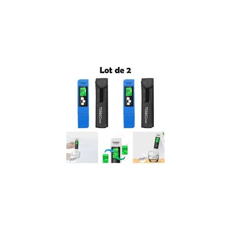 Testeur TDS numérique 2 pièces 3-en-1 multifonction TDS, EC et température avec grand écran LCD rétro-éclairé pour le contrôle de la qualité de l'eau potable et l'hydroponie, etc., pas pour le test PH