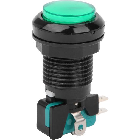 10 interrupteurs à bouton-poussoir BERM à réarmement automatique 250 V pour consoles de jeux, machines à grues BEM-Y33 (vert) (1/5)