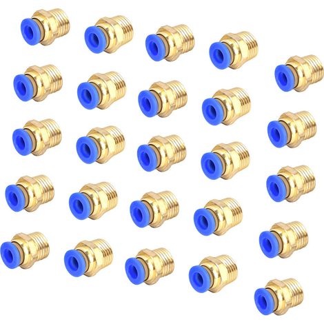 25 connecteurs pneumatiques mâles à pression rapide, adaptateurs de raccords rapides pour air comprimé pc6-02 G1/4 (1/5)