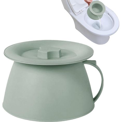 Nachttopf für Erwachsene – 1 Stück – Robustes PP-Kunststoff – Luftdichter Deckel und Griff – Für Nachttisch und Camping – 1,5 l Blau (1/5)
