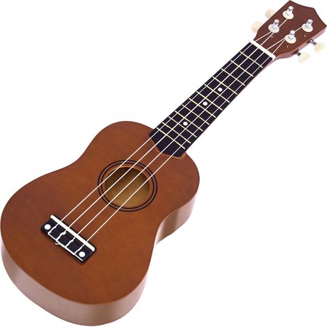 Ukulélé Soprano Débutant 4 Cordes Nylon Ajustable Jouet Éducatif Marron 53x17,5x6,2cm