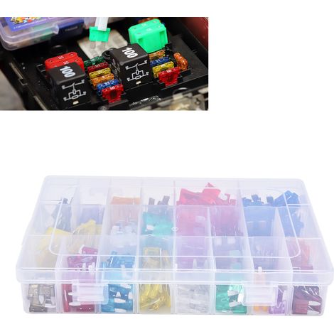Schachtel mit 300 Kfz-Flachsicherungen, 2-40A, kleine und mittlere Aluminium-Einsatzsicherungen (1/5)