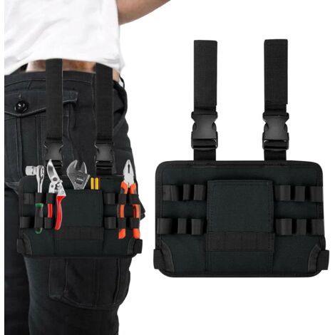 QORVA-Sac de Ceinture à Outils avec Clip de Ceinture, Ceinture à Outils, Ceinture à Outils pour Hommes, Ceinture D'artisan, Porte-Outils pour électricien，Ceinture à Outils avec Plusieurs Poches