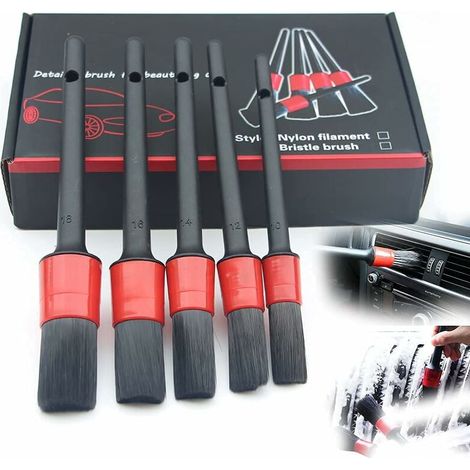 Detailing Brush, 5pcs Auto Detailing Brush Set, Cleaner Brush Set, Brush for Car Motorcycle Automotive Cleaning Wheels, Dashboard, Interior, Exterior, Air Vents