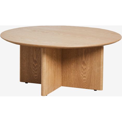 SKLUM Runder Couchtisch Ø80 cm aus MDF Saonara Natürlich (1/5)
