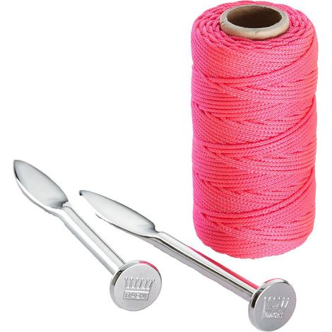 Ragni R402-6LPNL Pair Solid Forge Line Pins 76m Hi Vis Nylon Braided Brick Line