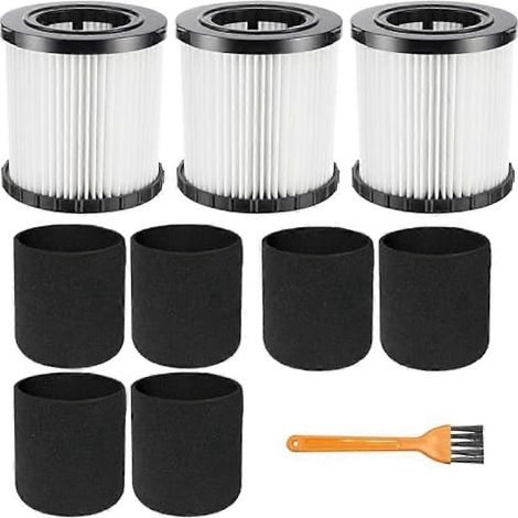 Set mit 3 HEPA-Filtern DCV5801H für DeWalt DCV580H und DCV581H 20V MAX Nass- und Trockensauger, mit 6 Schaumstoffhülsenfiltern. (1/5)