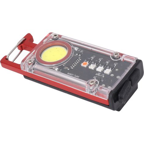 Lampe de travail porte-clés COB 800 lm, mini lampe torche LED rechargeable, décapsuleur, lampe de signalisation K45 rouge (1/5)