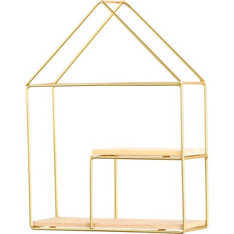 Etagère Murale Flottante - Support En Métal Et Bois - Pour Salon Chambre Cuisine Salle De Bain - Ensemble De 1 (1/5)