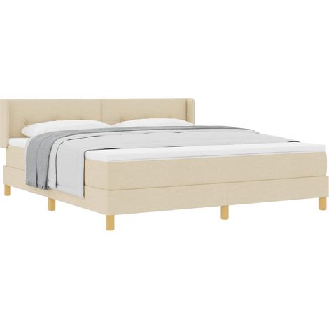 Maison Exclusive - Letto a molle con testiera Crema 200 x 180 cm Tessuto (1/5)