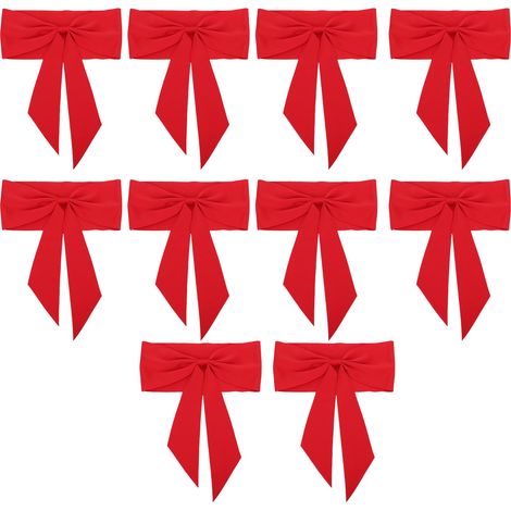 Lot de 10 nœuds de chaise réutilisables et raffinés, pour la décoration de chaises d'hôtels, mariages et réunions (rouge). (1/5)