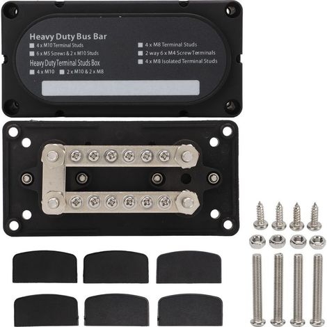 Block of distribution energy 4 posts 100HAS double bar omnibus sturdy universal for car truck RV boat 12-48V (1/5)
