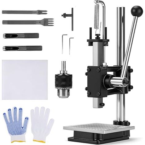 Outil de perforation pour cuir, machine à perforer avec plaque en aluminium, set de 2 poinçons, 2 poinçons à 2 trous, plaque en PP, perforeuse manuelle pour machines à imprimer en cuir, DIY, création (1/5)