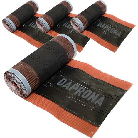 DAPRONA Firstband, Firstrolle Alu Super Vent 5m, Rollfirst für eine optimale Dachfirst Abdeckung, Super Butylkleber - Rot, 4 Rollen, 230mm