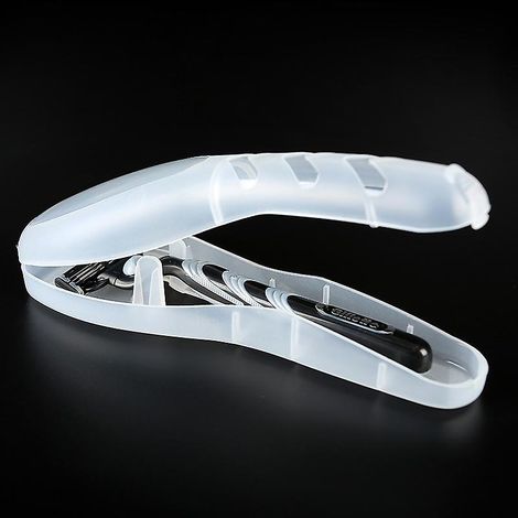 Boîte de rangement universelle et écologique pour lames de rasoir homme - Boîte en plastique avec poignée pour outils de rasage (1/5)