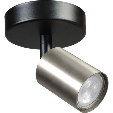 Spot Strahler Wand Decke Schwarz Nickel GU10 rund Ø 11 cm Metall