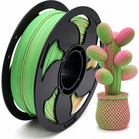 Filament PLA Tricolore Mat Rouge Vert Jaune pour Imprimantes 3D FDM (1/5)