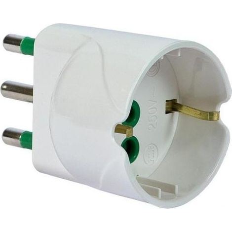 Adattatore Tedesco Fanton FME 82610-E Spina Schuko a Presa Bipasso Bianca (1/2)