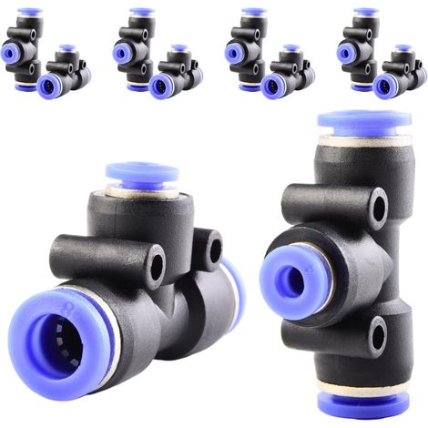10 pièces 16 mm répartiteur en Y à 3 voies, raccord pneumatique, rapide plastique raccords Push to Connect, adaptateur de conduite d'air PY - PEG8-4-8mm (1/5)