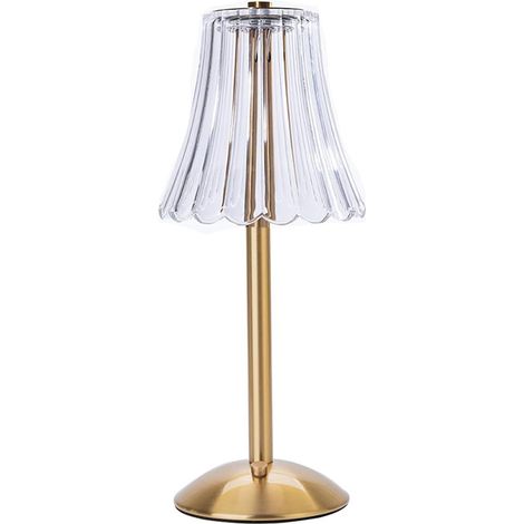 Lampe De Table Vintage Avec Cristaux - Lumière Douce Rechargeable - Pour Chevet Et Bureau - 1 Pièce (1/5)